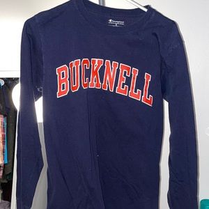 small, blue long sleeve champion